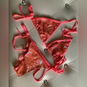 Pink shinny bikini